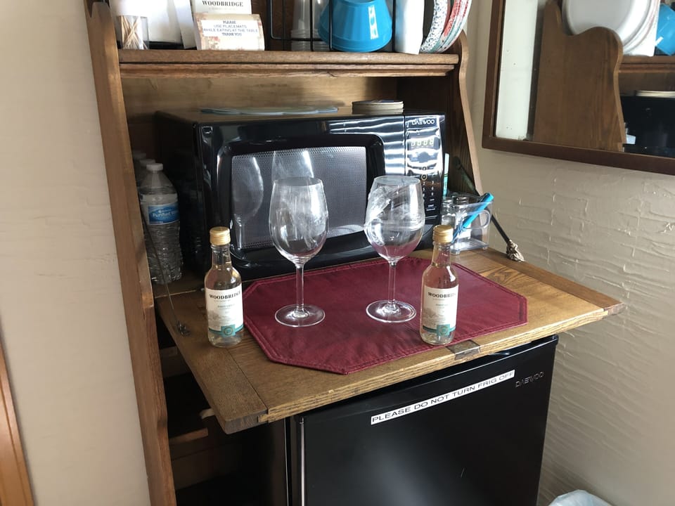 Wine and wine glasses if that is your desire. 