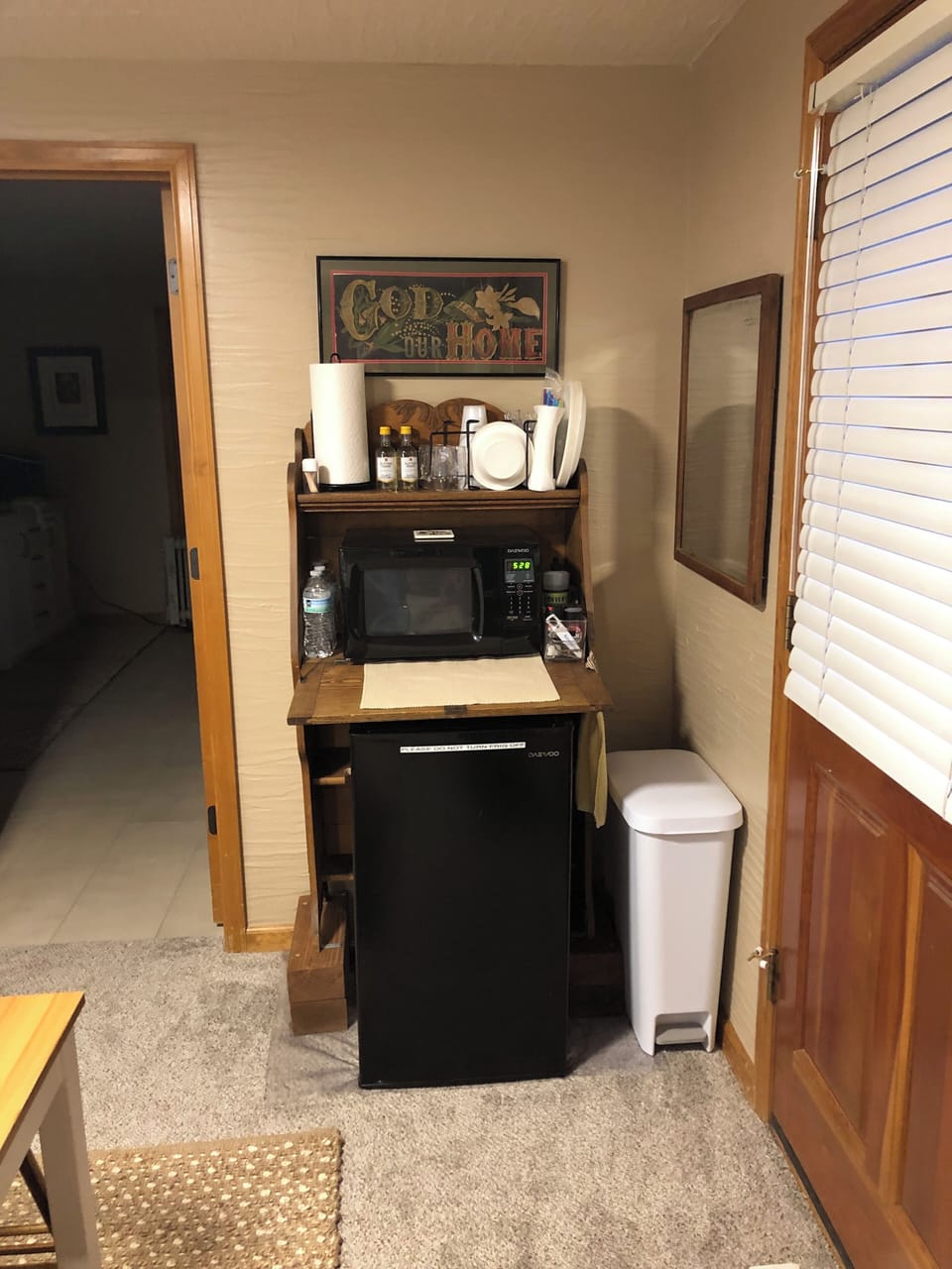 Mini fridge and microwave