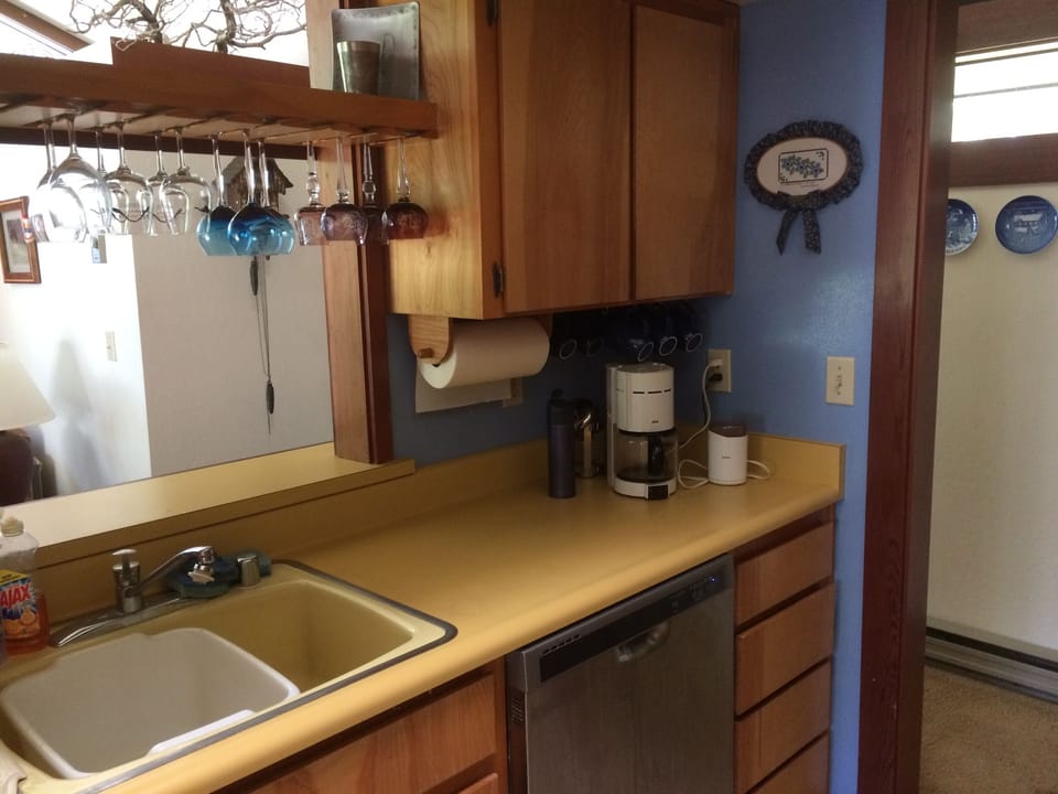 fully equipped kitchen with dishwasher and microwave