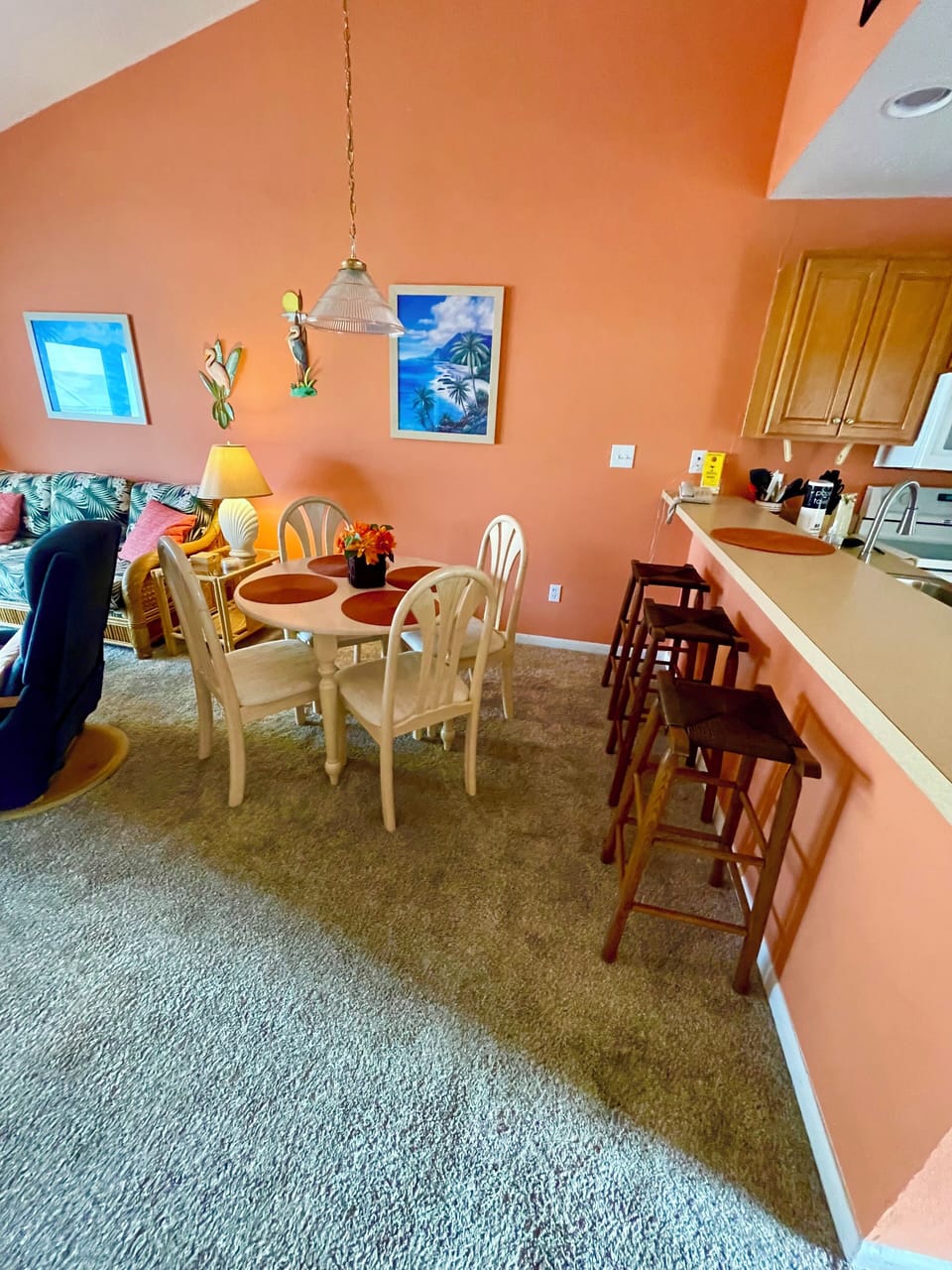 4 Person dining table and bar seating