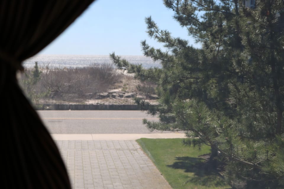winter view from the porch & English pavers to the beach 