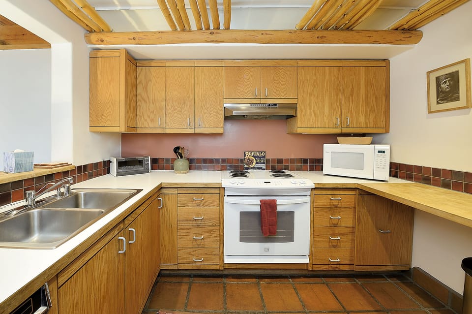 Kitchen - electric range and microwave