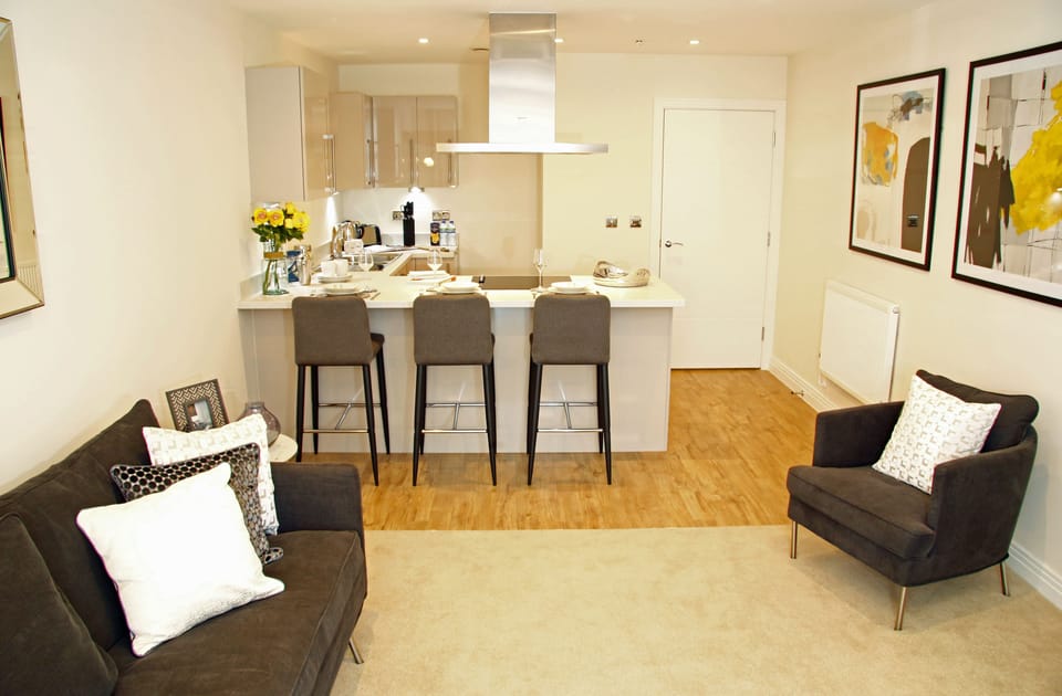 Executive Apartment, 2 Double Beds, Non Smoking | Living room | 24-inch flat-screen TV with cable channels, TV