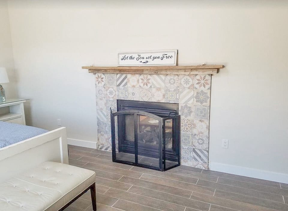 Master bedroom with gas fireplace