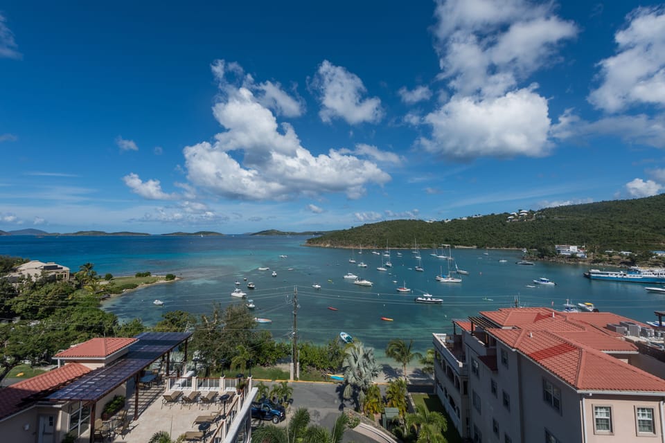 View of Cruz bay from the main balcony - nothing like it!