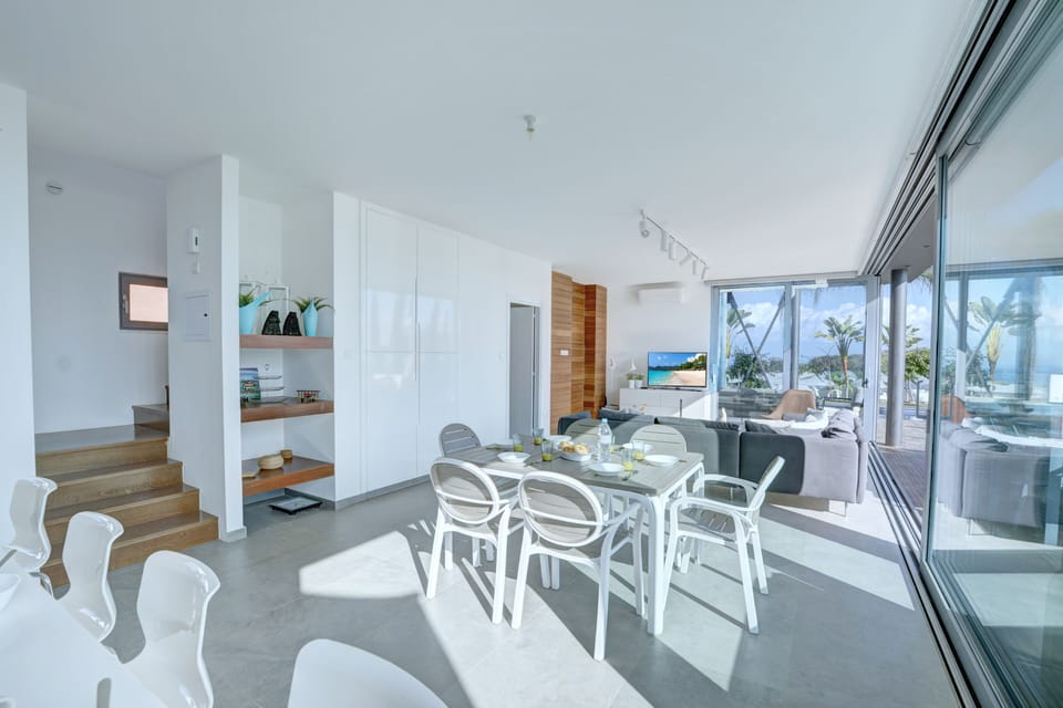Living room and dining area
