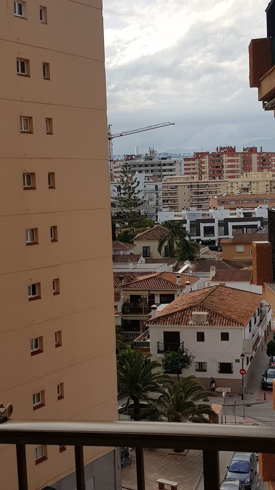 view inland towards mountains from the balcony