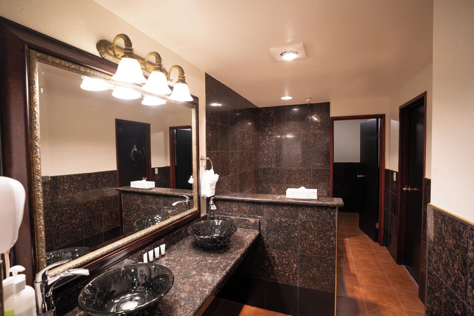 Studio Suite, 1 King Bed, Non Smoking | Bathroom | Free toiletries, hair dryer, towels