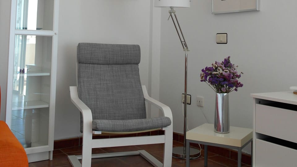 The reading corner with library of books and DVDs