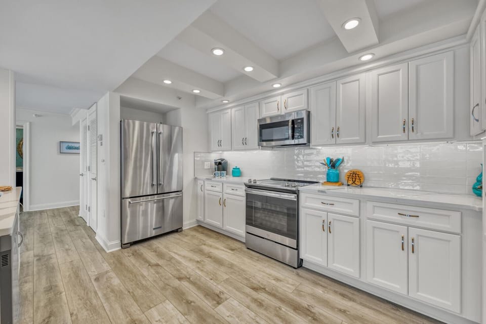 Remodeled kitchen with updated appliances and views of the Gulf of Mexico!