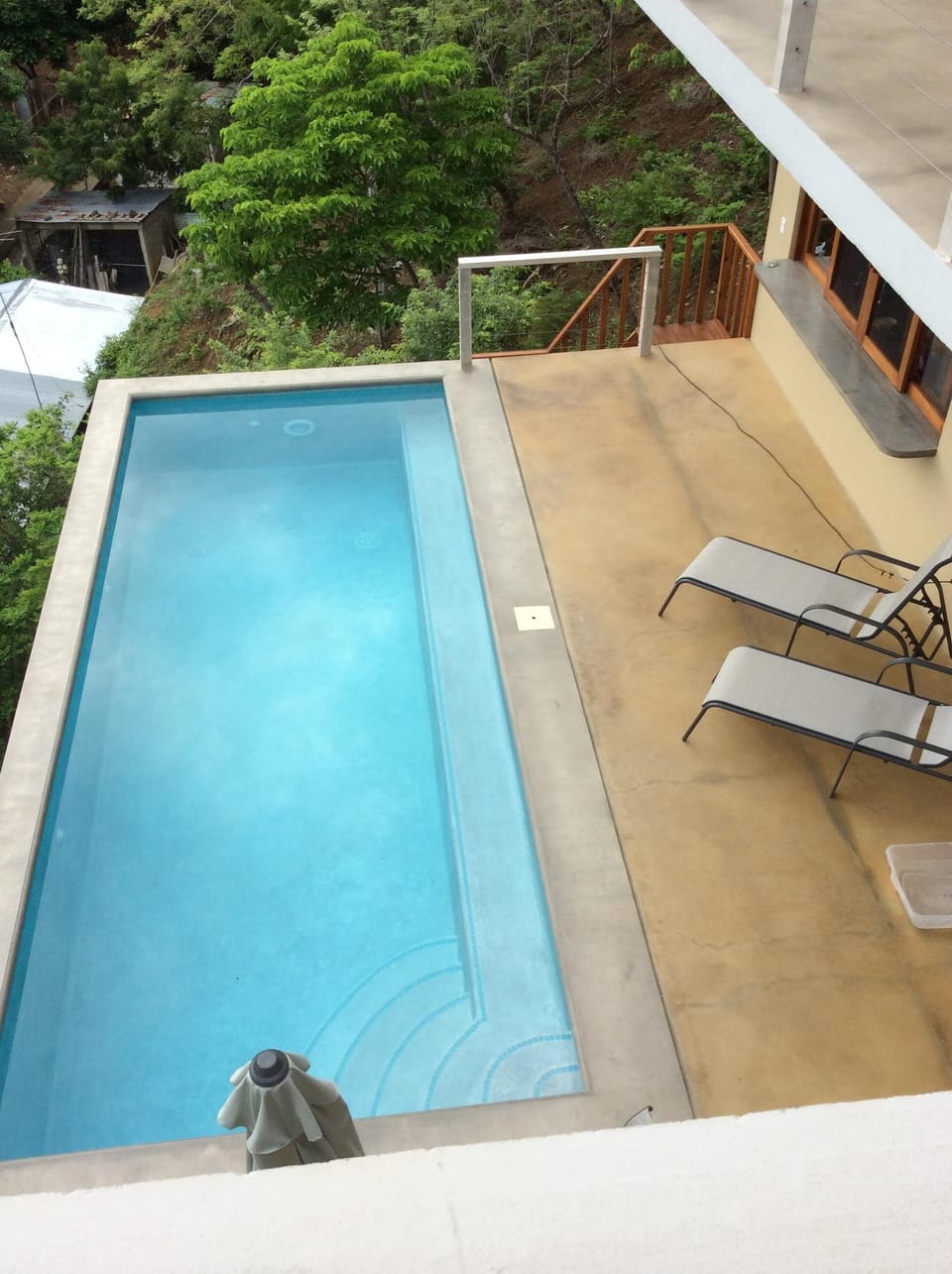 Private pool view from upper terrace
