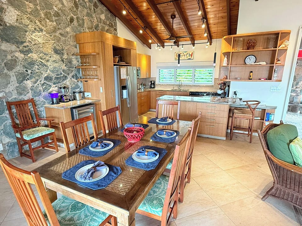 Your interior dining table looking towards the kitchen