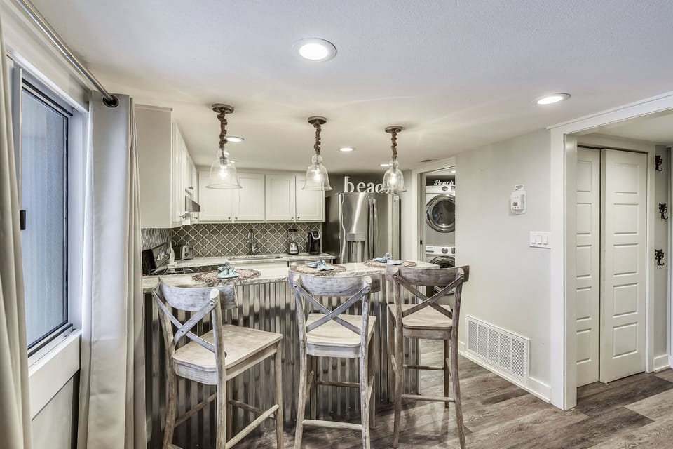 Full Size Kitchen with Bar Seating
