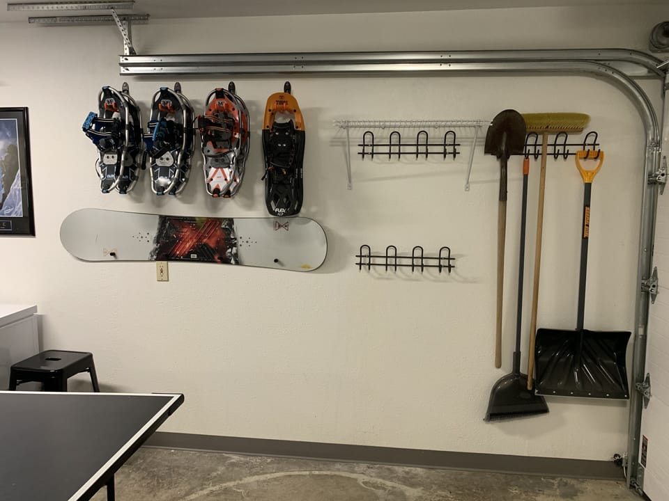 snow shoes and storage