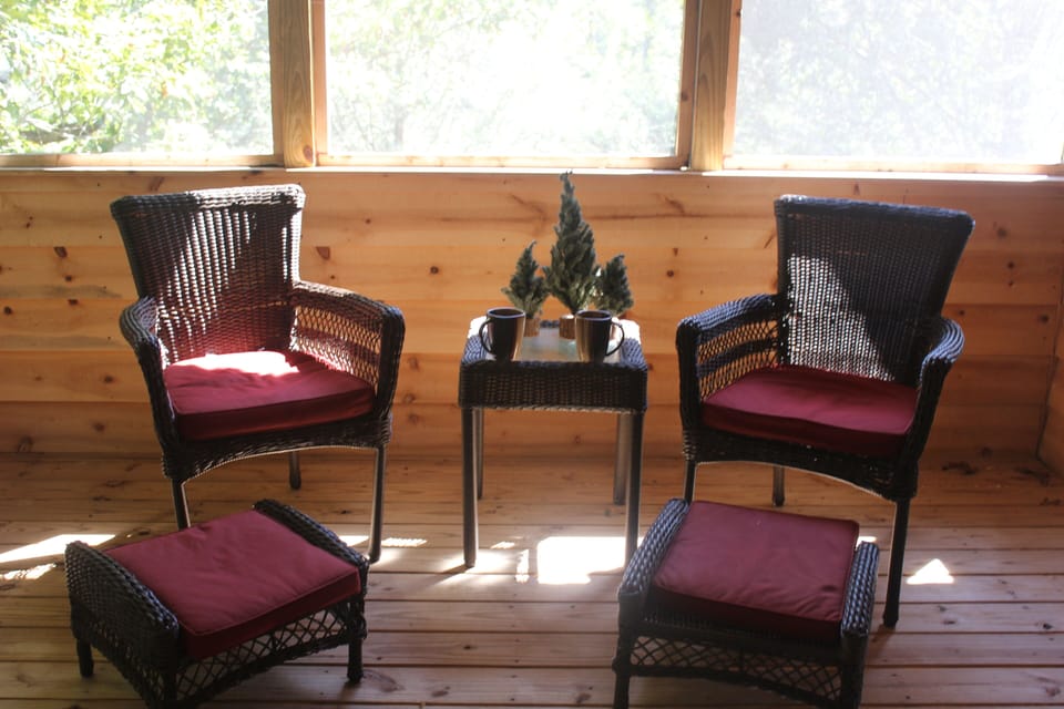 Screened in porch off master bedroom