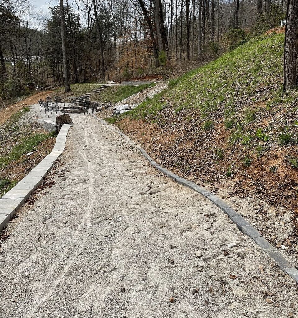 Path to Fire Pit and Cornhole area
