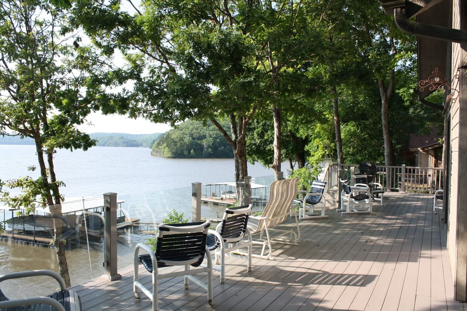 open deck, with 2 mile view of the lake