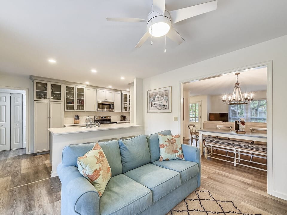 Separate Living Area with TV off Kitchen at 11 Wildwood