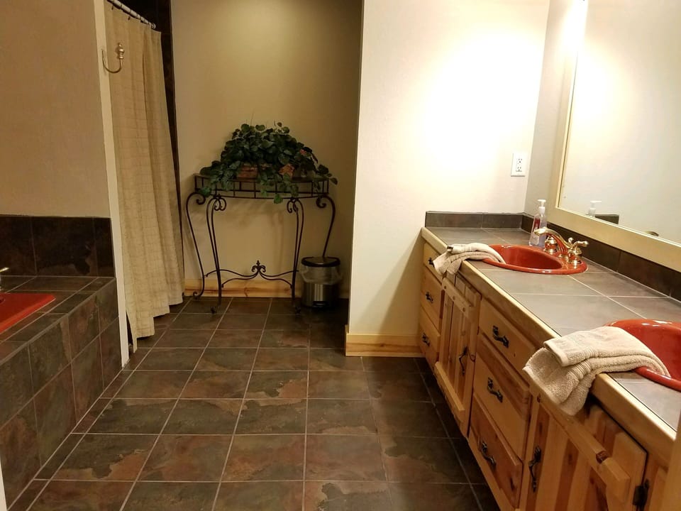 Bathroom #1 Downstairs with shower and jetted tub