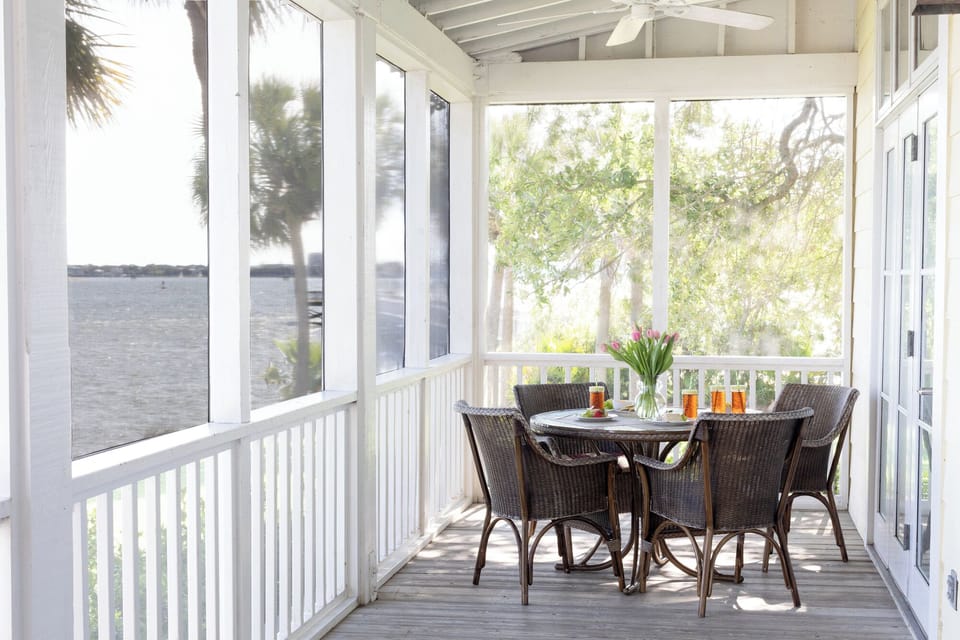Waterfront screened-in porch