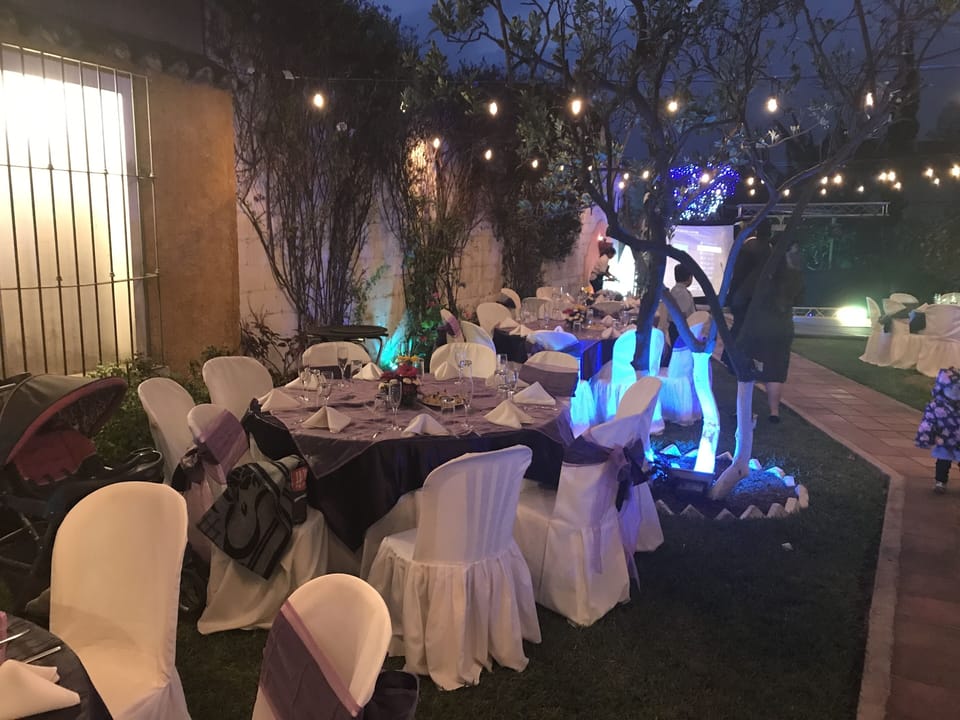 Outdoor banquet area