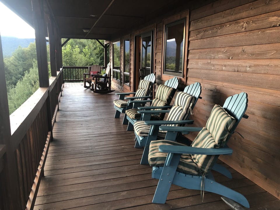 Upper wrap around deck:  great spot to relax together