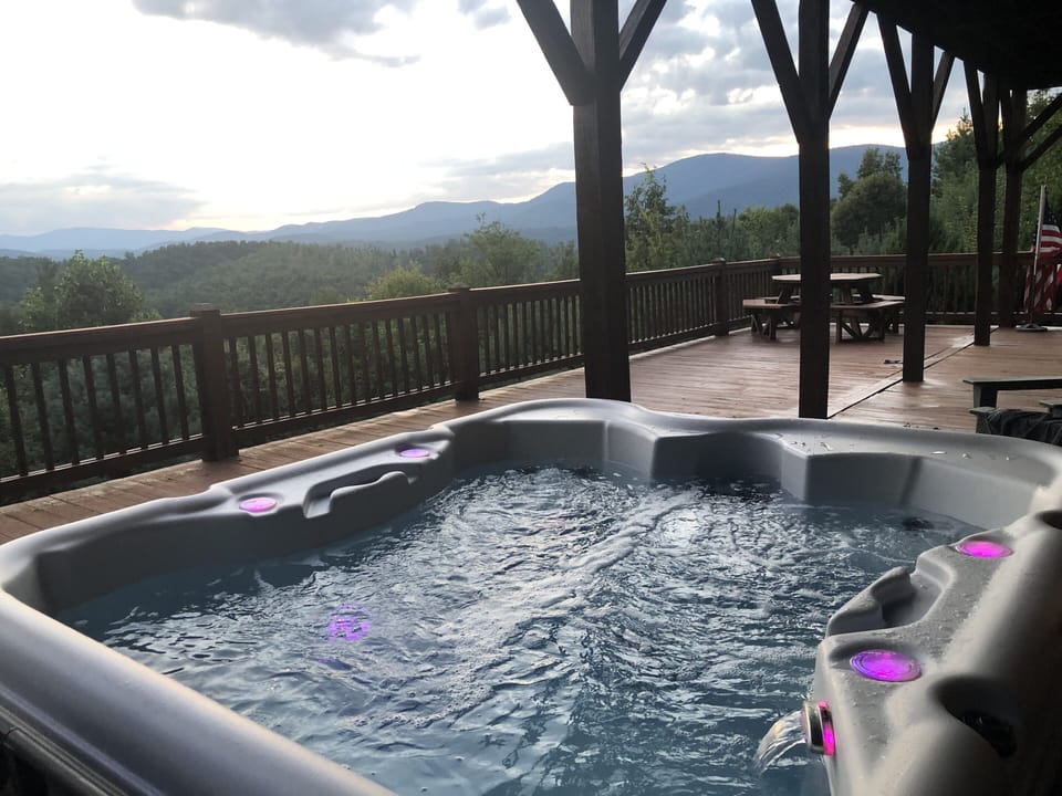Bask in the late afternoon sun from the hot tub