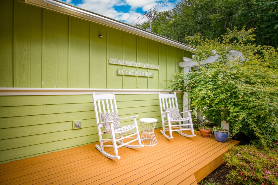 Relax out front on the rocking chairs.