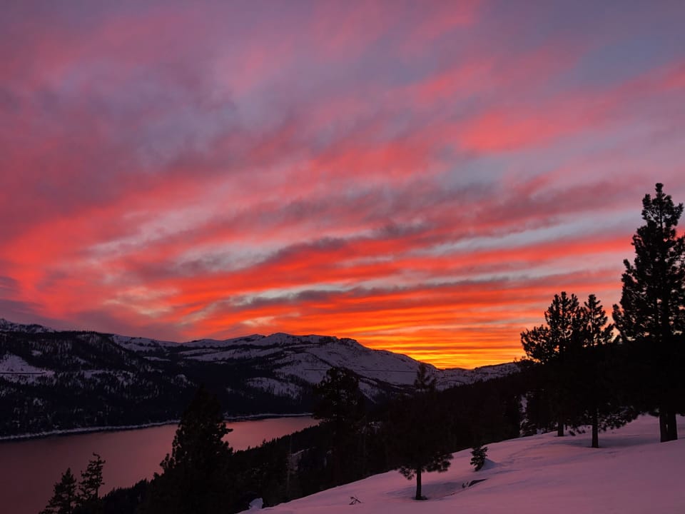 Donner Lake Winter sunset