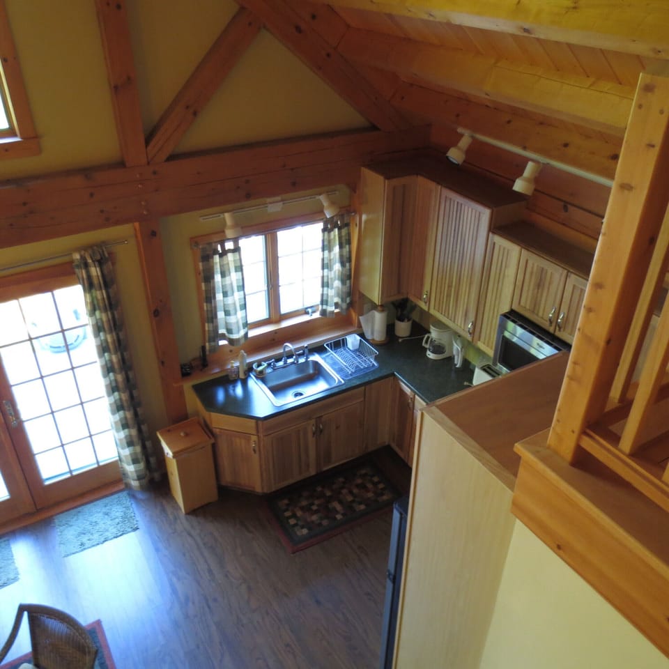 View of kitchen from the loft