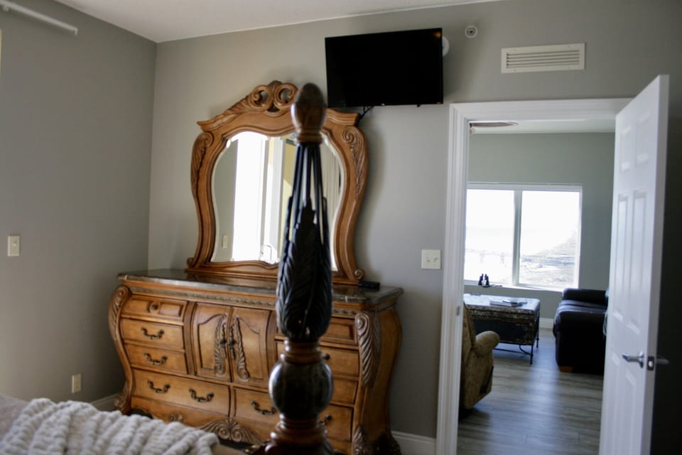 Master Bedroom with Large Smart Tv