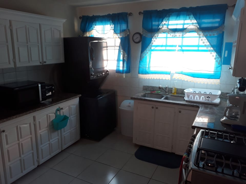 The kitchen is spacious