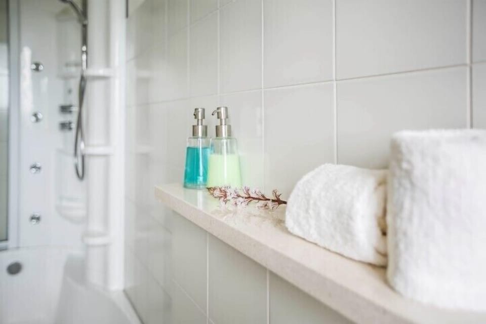 Free toiletries, hair dryer, towels