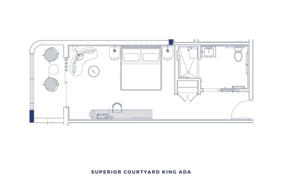 Superior Room, 1 King Bed, Accessible (Courtyard) | 1 bedroom, Frette Italian sheets, premium bedding, down comforters