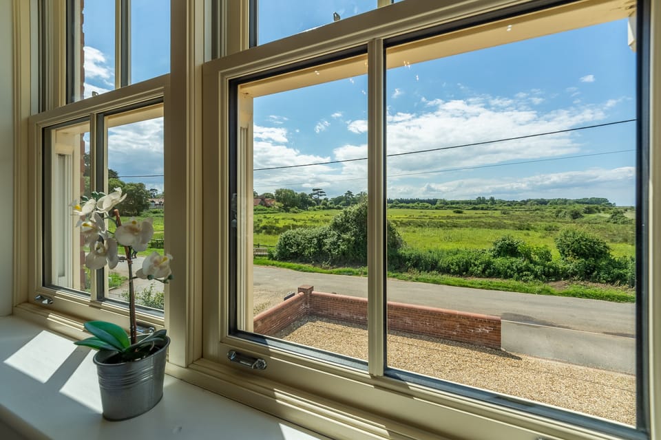 First floor: Master bedroom has lovely views over the marshes