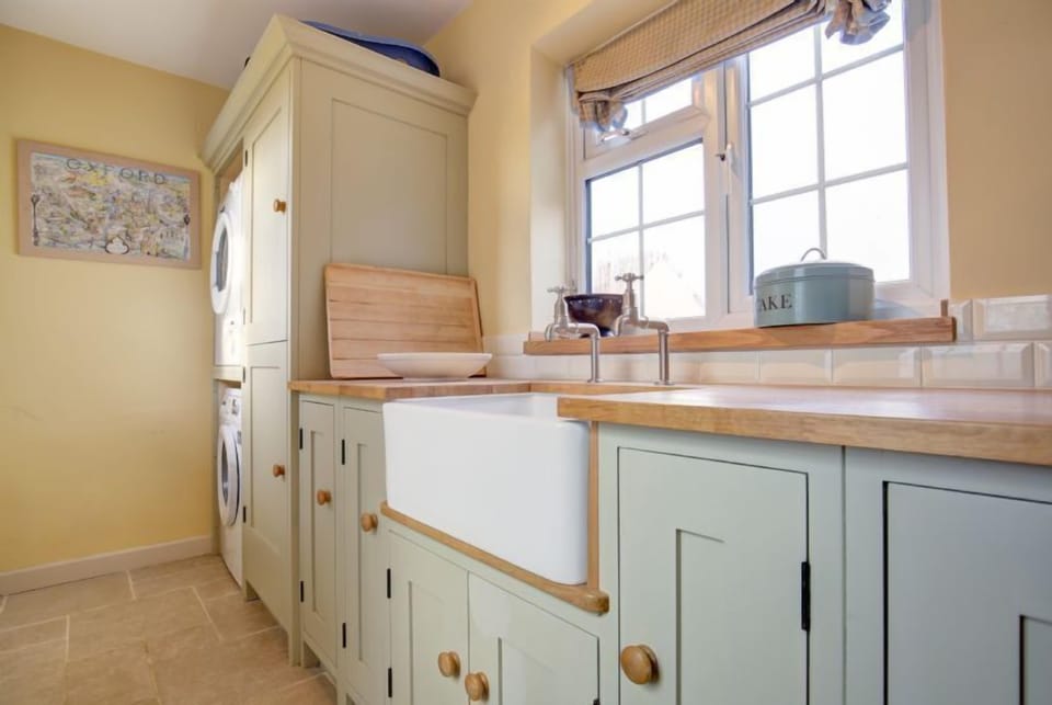 Ground floor: Kitchen is bright and spacious and has a butler sink