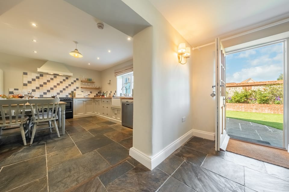 Ground floor: View towards the garden from the kitchen