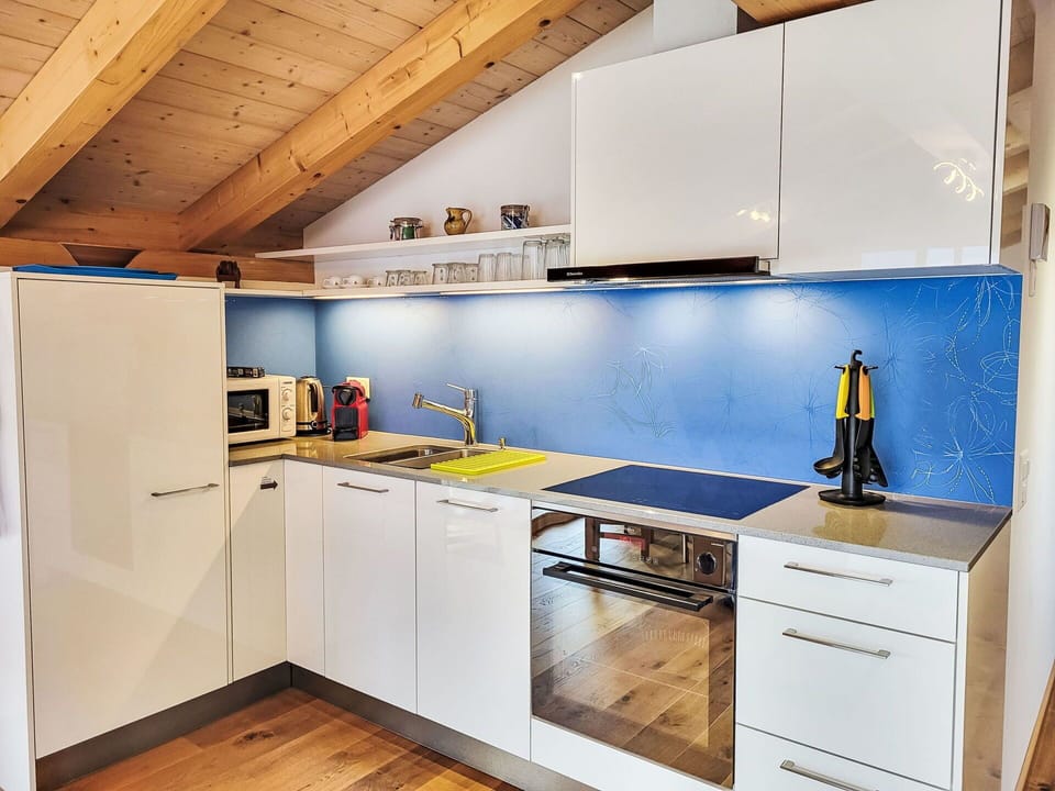 Kitchen, Flooring, Countertop, Wood, Major Appliance, Interior Design, Kitchen Appliance, Floor, Cabinetry, Furniture