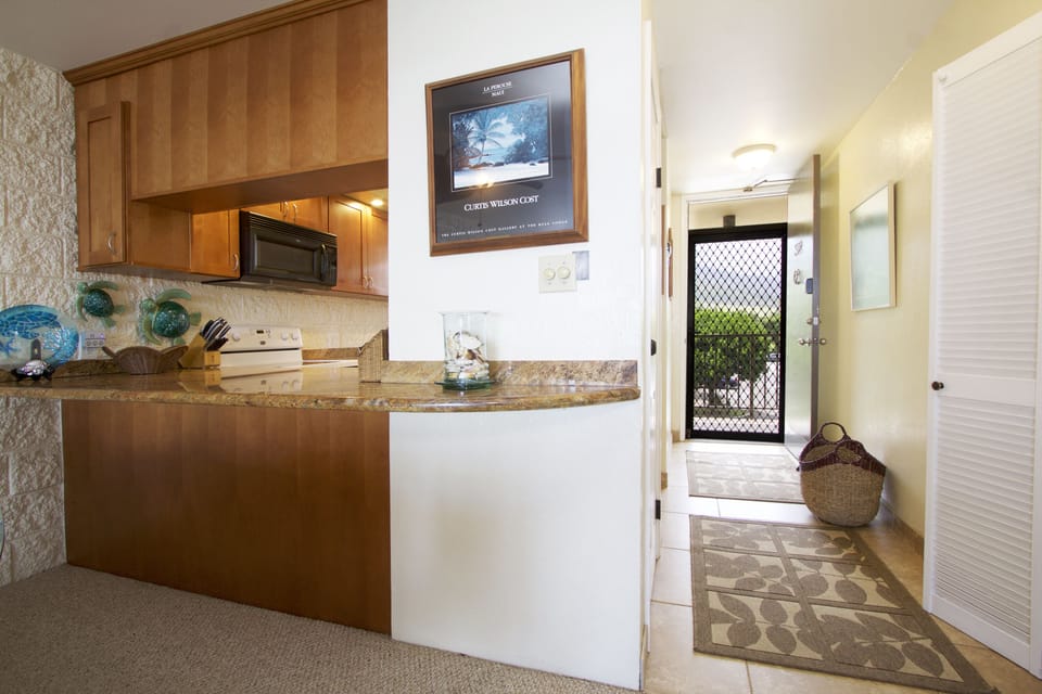 Kitchen and front door hallway