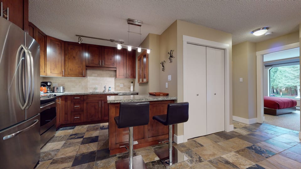 Kitchen with granite countertops