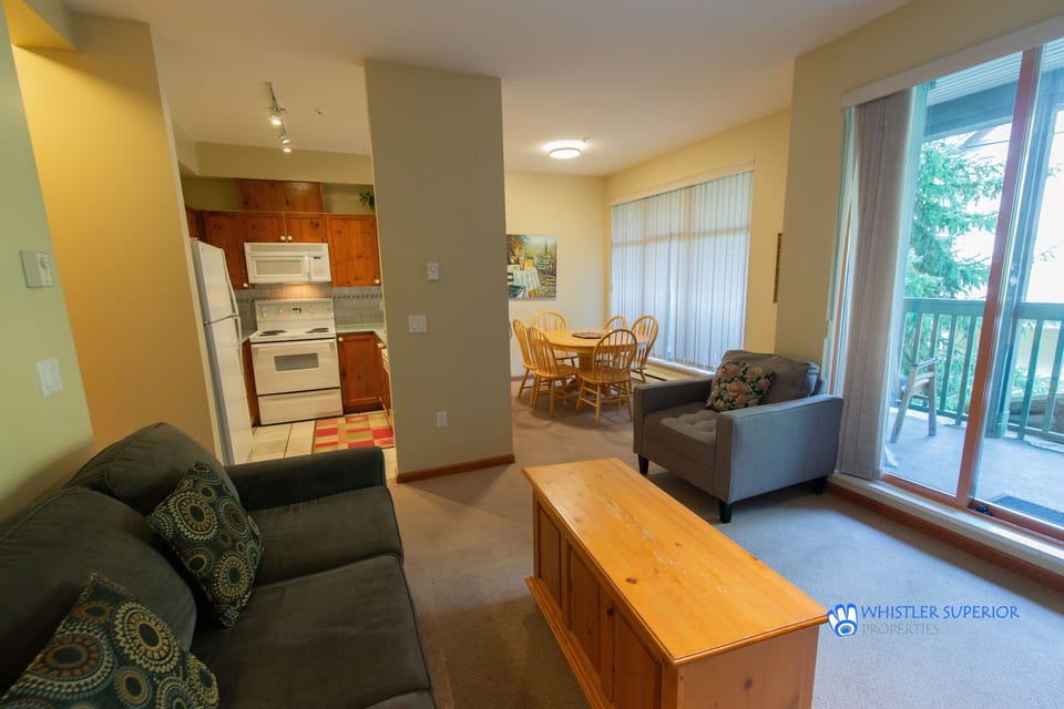 Living area with fireplace
