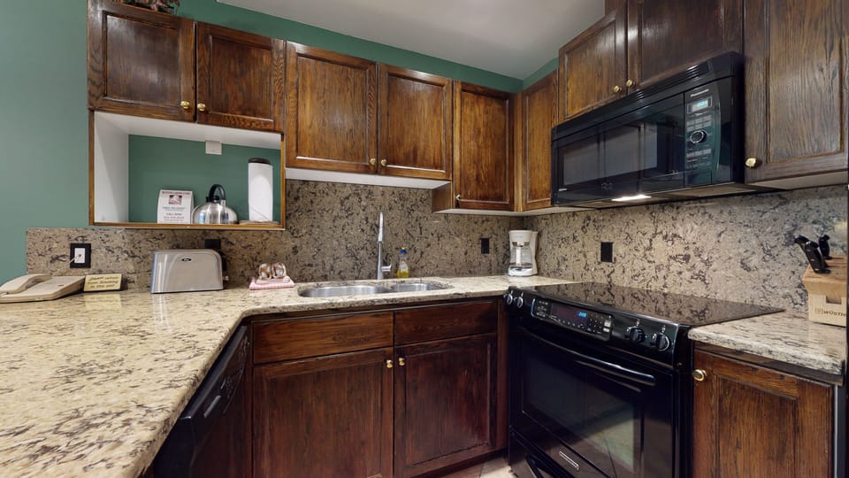 Kitchen with granite countertops