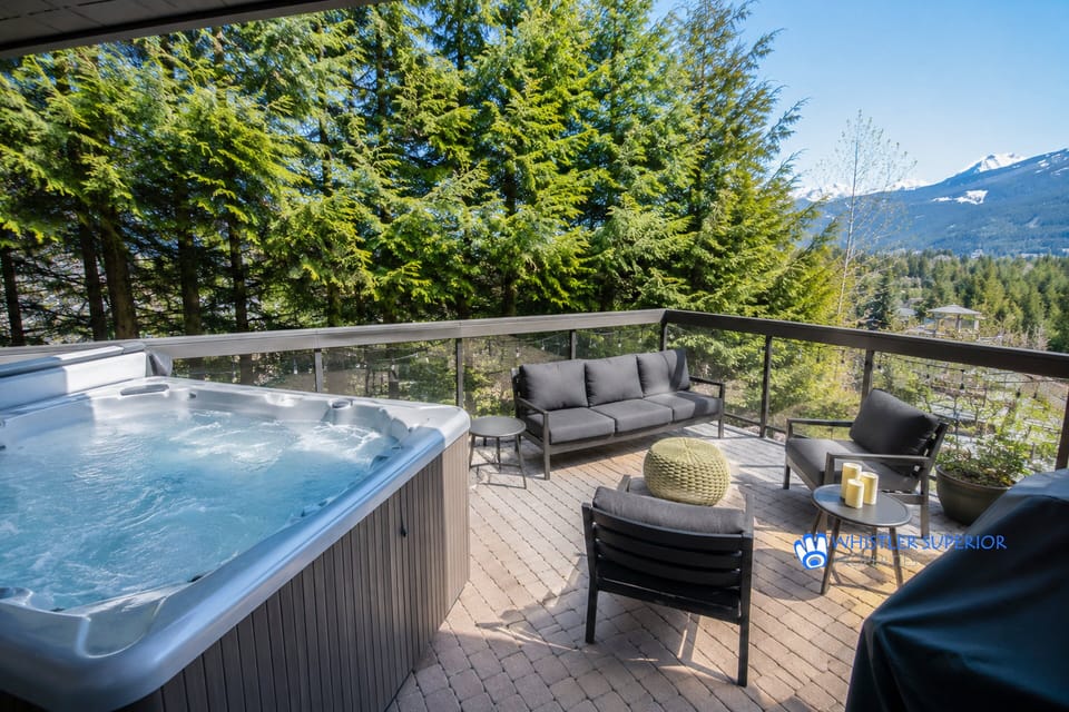 Private hot tub on patio