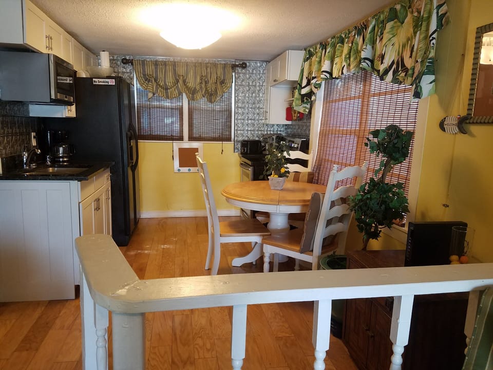 Living room view of kitchen