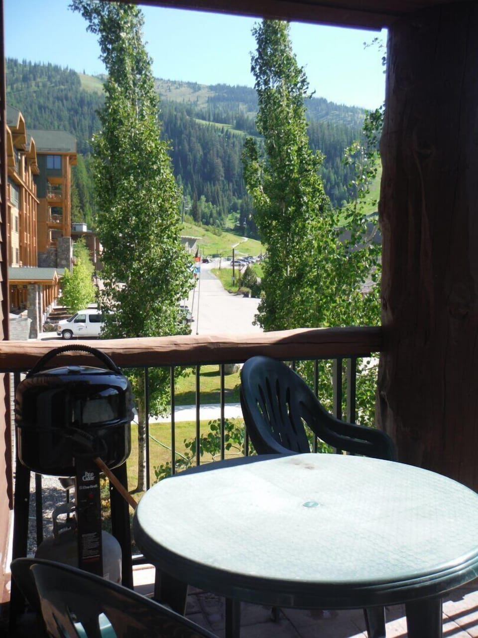 Private balcony with propane grill.