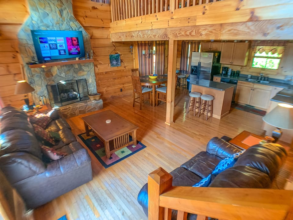 Inside, the cozy great room invites you to relax.