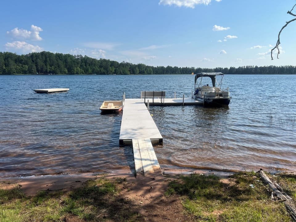 Re decked Swim raft 2022, New Ramp to dock 2024, new Pontoon Bimbi 2024