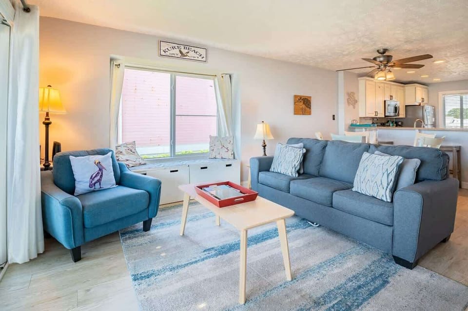Oceanfront Living Room with Sofa Sleeper