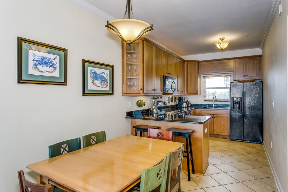 Dining area and kitchen