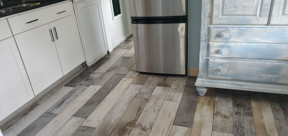 Beachy tile floors
